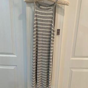 Aerie Gray/White Striped Dress